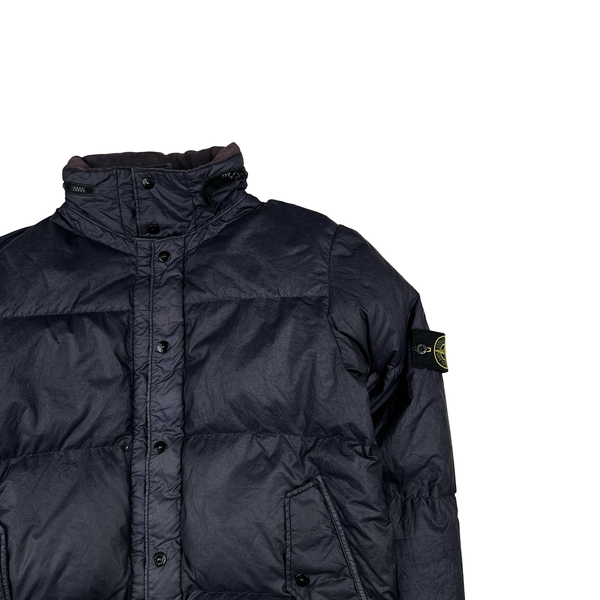 Stone Island 2003 Vintage Down Filled Navy Nylon Jacket - Small