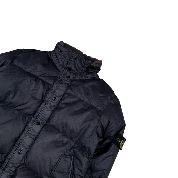Stone Island 2003 Vintage Down Filled Navy Nylon Jacket - Small