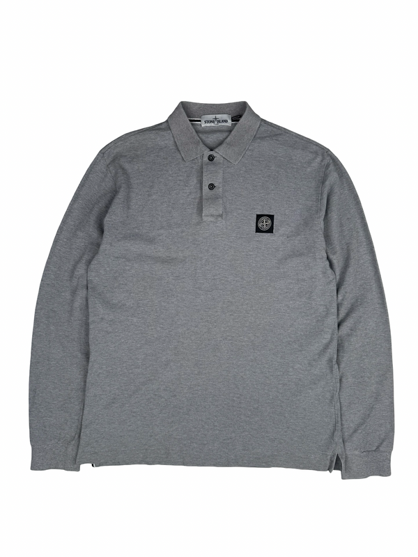 Stone Island 2023 Grey Long Sleeved Polo Shirt - Large