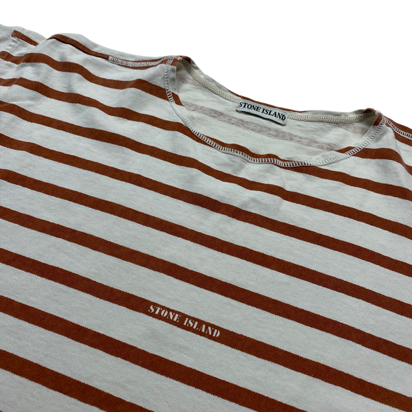 Stone Island Vintage 80's Cotton Striped T Shirt - Medium