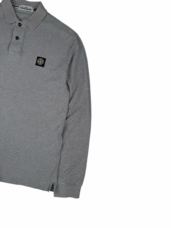 Stone Island 2023 Grey Long Sleeved Polo Shirt - Large