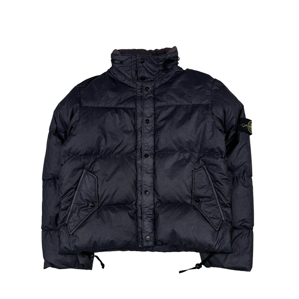 Stone Island 2003 Vintage Down Filled Navy Nylon Jacket - Small