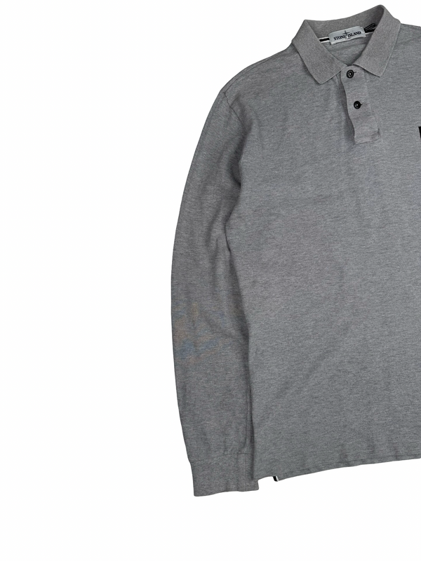 Stone Island 2023 Grey Long Sleeved Polo Shirt - Large