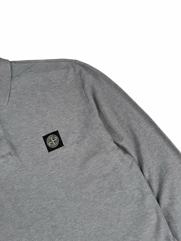 Stone Island 2023 Grey Long Sleeved Polo Shirt - Large