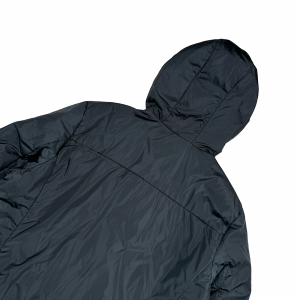 Prada Navy/Black Red Tab Reversible Nylon Lightly Padded Windbreaker Hooded Jacket - Large (50)