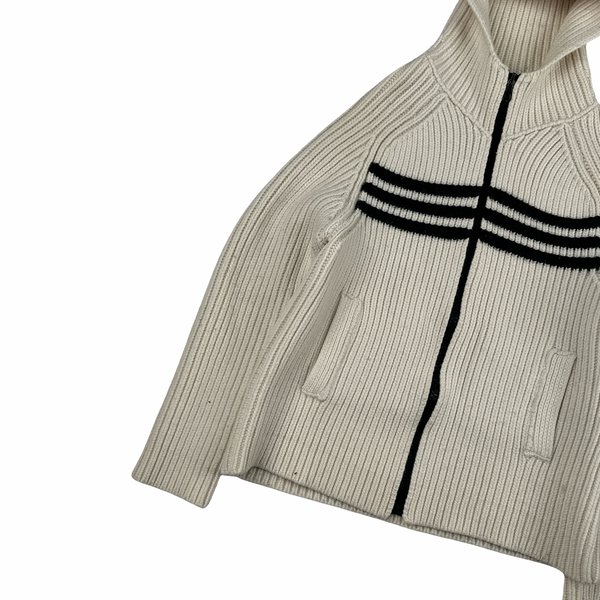 Stone Island 2005 Heavyweight Wool Knit Embroidered Cardigan - Medium