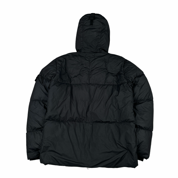 Stone Island 2020 Black Crinkle Reps Puffer Jacket - Medium