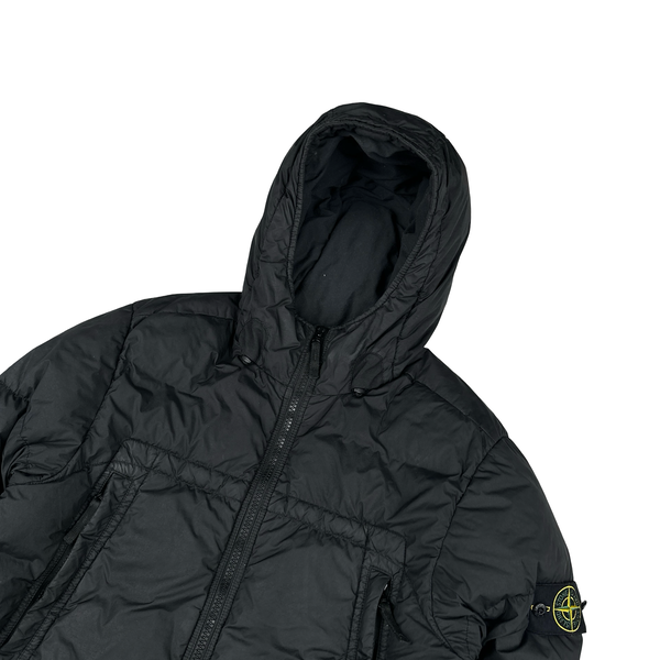 Stone Island 2020 Black Crinkle Reps Puffer Jacket - Medium