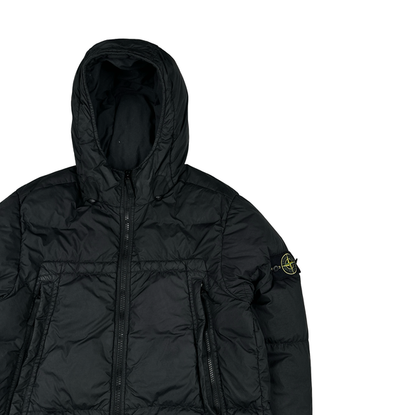 Stone Island 2020 Black Crinkle Reps Puffer Jacket - Medium