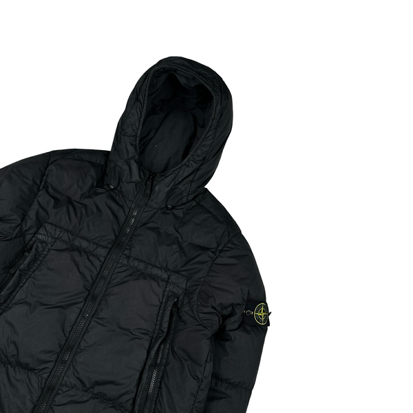 Stone Island 2020 Black Crinkle Reps Puffer Jacket - Medium