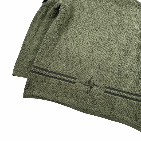 Stone Island 2020 Green Logo Chenille Wool Crewneck Knitted Jumper - XXL