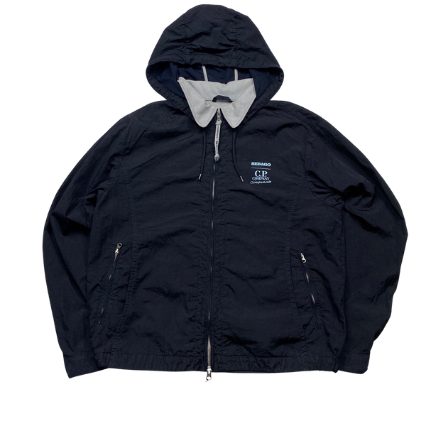 CP Company X Sebago Navy Nylon Cotton Lined Collared Jacket - Medium