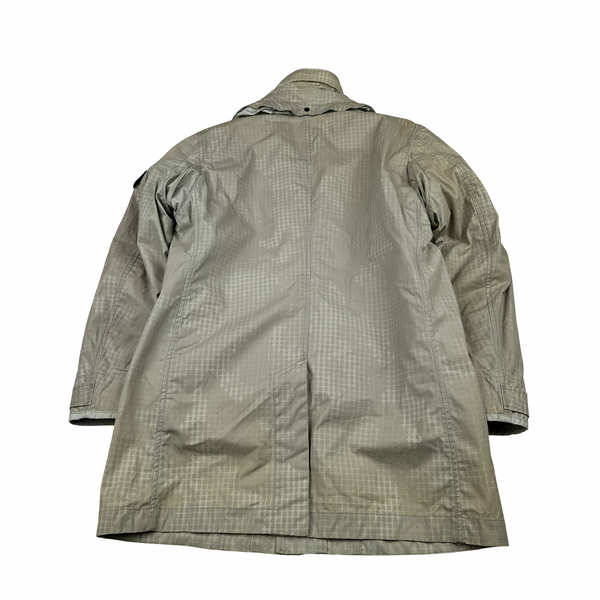 Stone Island 2017 Grid Check Camo Ice Long Jacket - Small