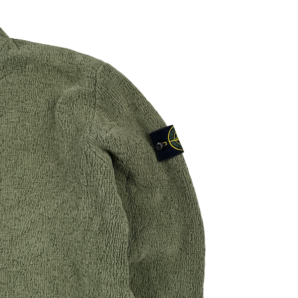 Stone Island 2020 Green Logo Chenille Wool Crewneck Knitted Jumper - XXL