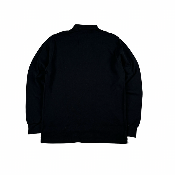 Stone Island 2015 Black Cotton Longsleeve Polo - Large