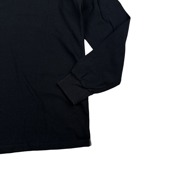 Stone Island 2015 Black Cotton Longsleeve Polo - Large