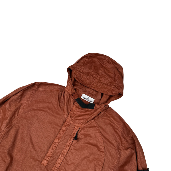 Stone Island 2025 Burnt Orange Lino Flax Jacket - Medium