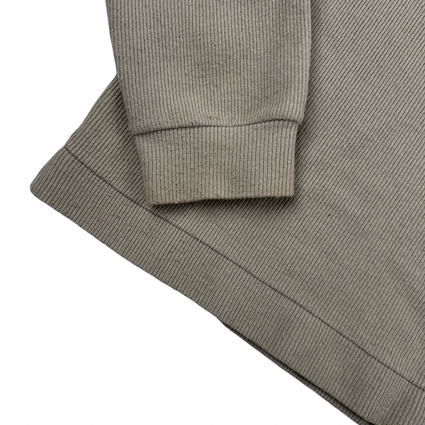 Stone Island 2001 Beige Wool Blend Vintage Ribbed High Neck Jumper - Large