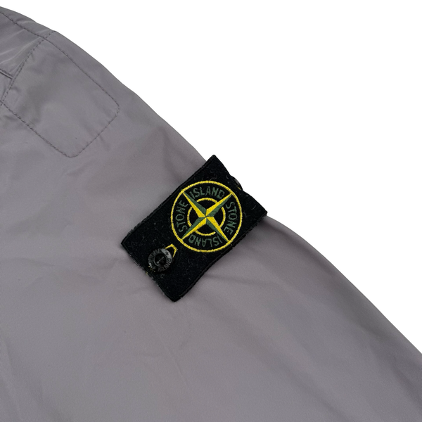 Stone Island 2024 Silver Micro Twill Long Buttoned Jacket - Small
