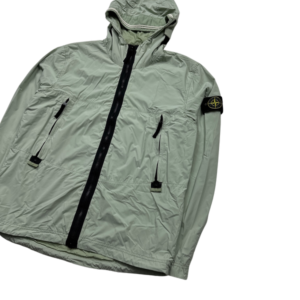Stone Island 2021 Mint Green Skin Touch Nylon Hooded Jacket - Medium