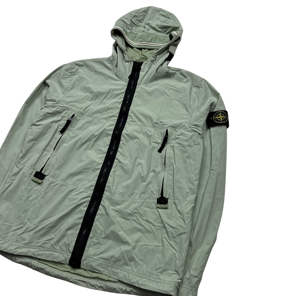 Stone Island 2021 Mint Green Skin Touch Nylon Hooded Jacket - Medium