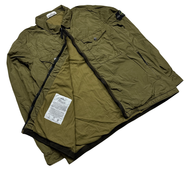 Stone Island 2017 Garment Dyed Crinkle Cotton Lined Overshirt - XXL