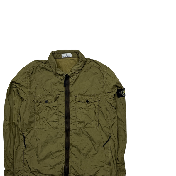 Stone Island 2017 Garment Dyed Crinkle Cotton Lined Overshirt - XXL
