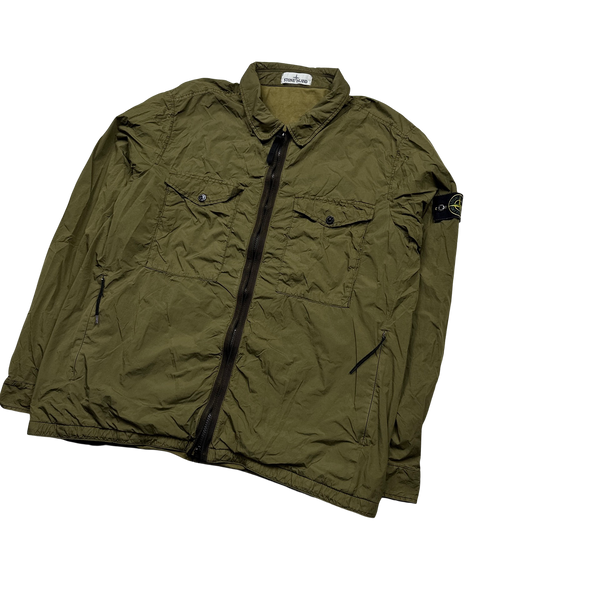 Stone Island 2017 Garment Dyed Crinkle Cotton Lined Overshirt - XXL