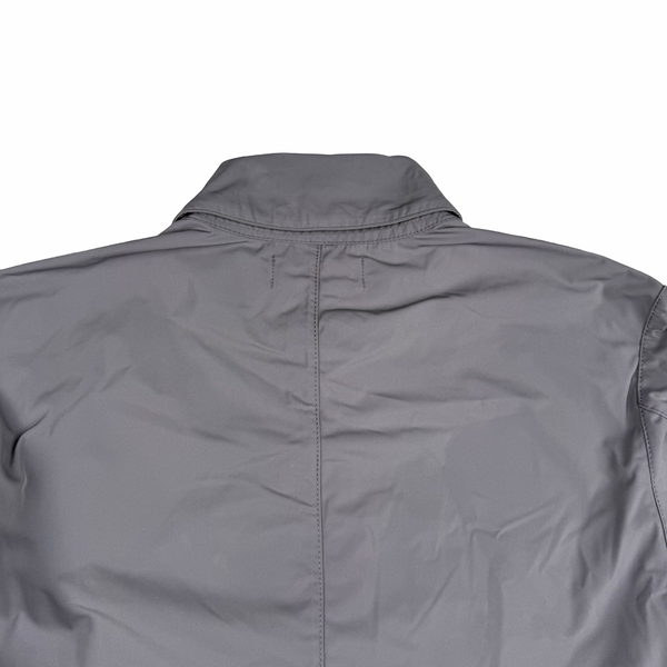 Stone Island 2024 Silver Micro Twill Long Buttoned Jacket - Small