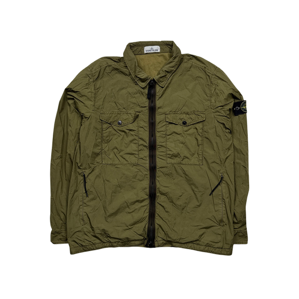 Stone Island 2017 Garment Dyed Crinkle Cotton Lined Overshirt - XXL