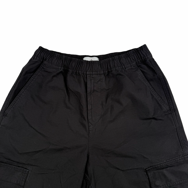 Stone Island 2019 Black Cotton Relaxed Fit Cargo Trousers - 30"