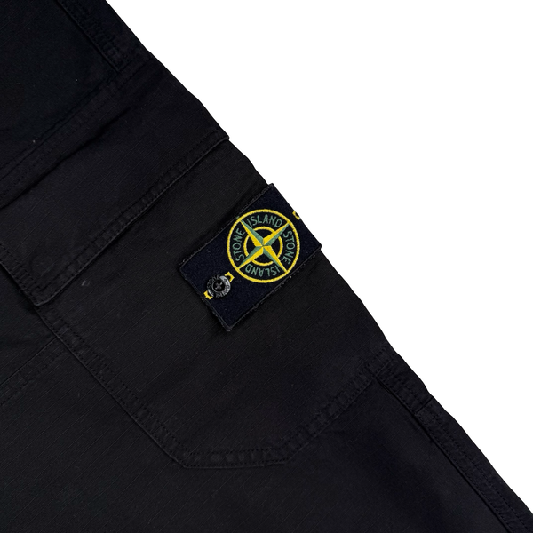 Stone Island 2019 Black Cotton Relaxed Fit Cargo Trousers - 30"