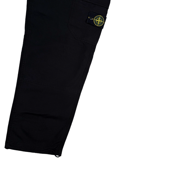 Stone Island 2019 Black Cotton Relaxed Fit Cargo Trousers - 30"