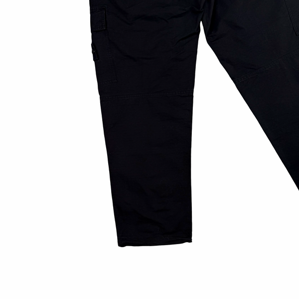 Stone Island 2019 Black Cotton Relaxed Fit Cargo Trousers - 30"