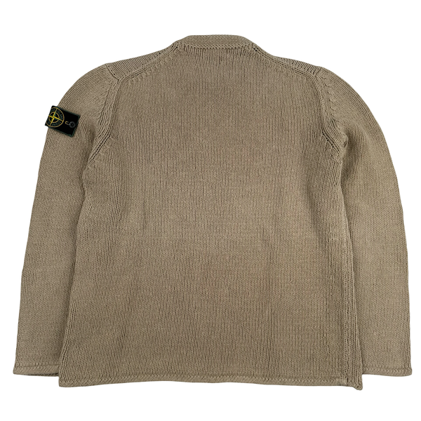 Stone Island 1998 Beige Chenille Knit Vintage Jumper - Large