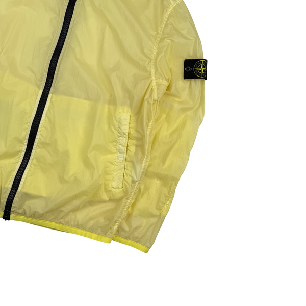 Stone Island 2019 Yellow Lamy Velour Hooded Jacket - Large
