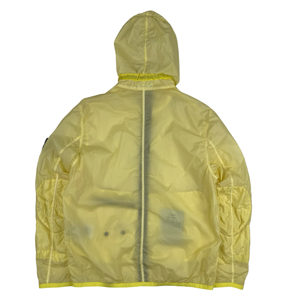Stone Island 2019 Yellow Lamy Velour Hooded Jacket - Large