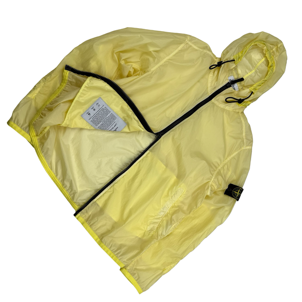 Stone Island 2019 Yellow Lamy Velour Hooded Jacket - Large