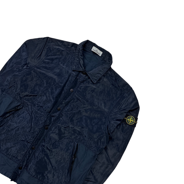 Stone Island 2016 Navy Nylon Shimmer Overshirt Jacket - XL