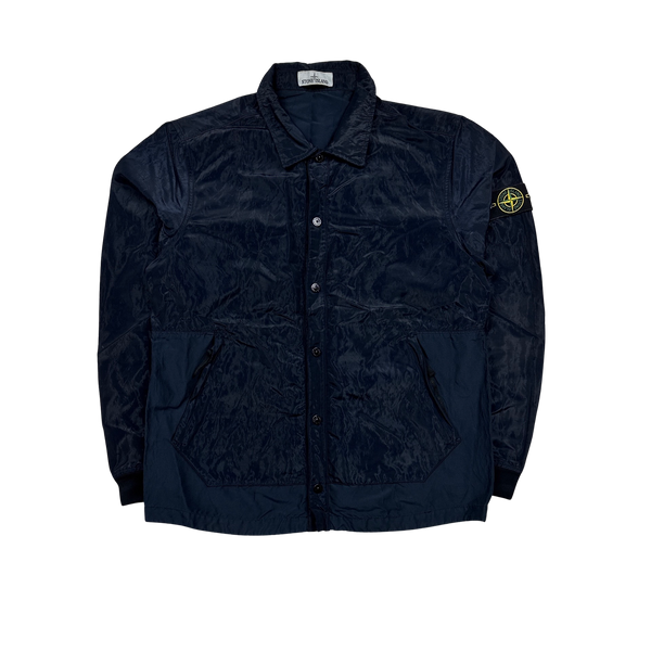 Stone Island 2016 Navy Nylon Shimmer Overshirt Jacket - XL