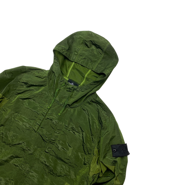 Stone Island Green Striped Nylon Metal Smock Small