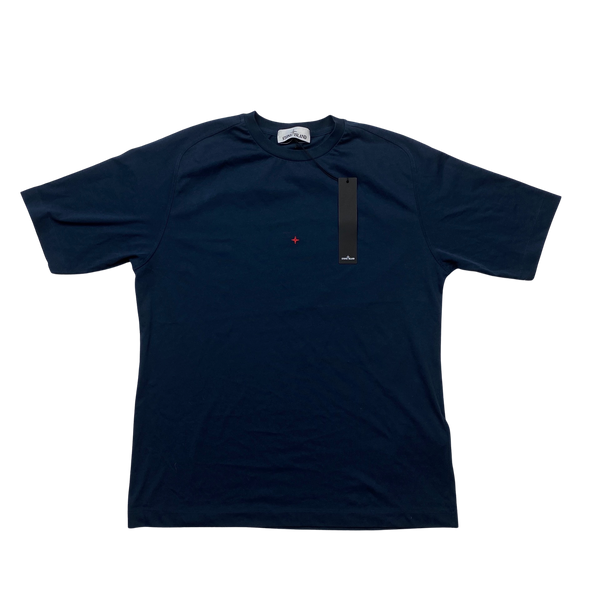 Stone Island 2021 Navy Blue Cotton T Shirt - Medium