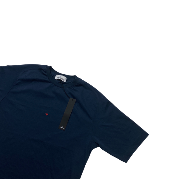 Stone Island 2021 Navy Blue Cotton T Shirt - Medium