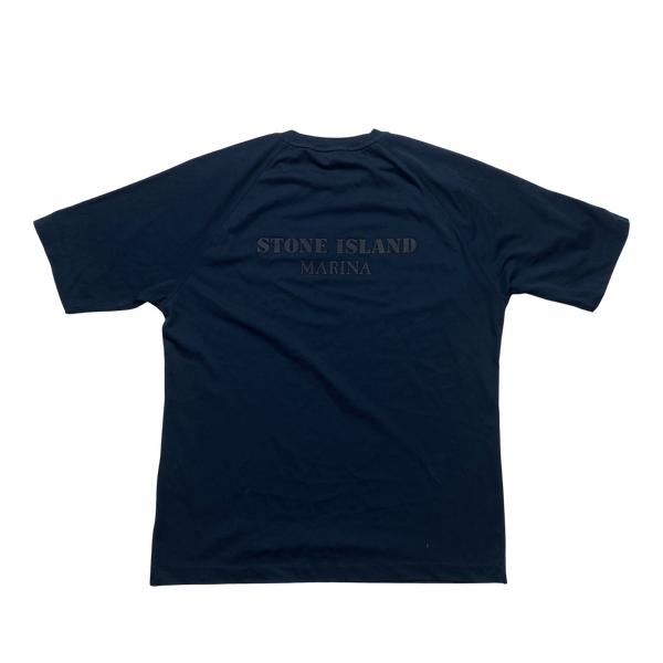 Stone Island 2021 Navy Blue Cotton T Shirt - Medium