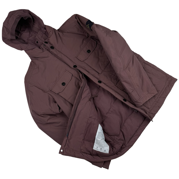 Stone Island 2015 Maroon Micro Reps Down Filled Puffer Field Jacket - Medium