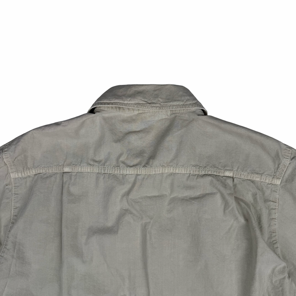 Stone Island 2025 Beige Cotton Buttoned Short Sleeve Overshirt - Large