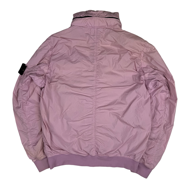 Stone Island 2020 Pink Crinkle Reps Bomber Jacket - Medium