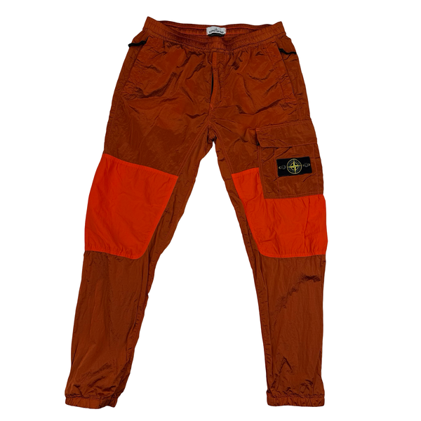 Stone Island 2019 Copper Nylon Crinkle Reps Lightweight RE T Cargo Trousers - 34" (Large)