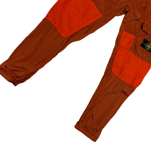 Stone Island 2019 Copper Nylon Crinkle Reps Lightweight RE T Cargo Trousers - 34" (Large)