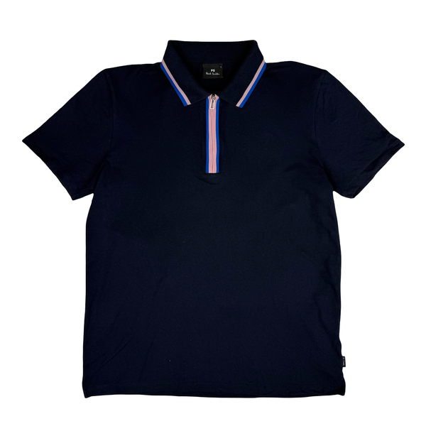 Paul Smith Navy Blue Organic Cotton Polo Shirt - Large